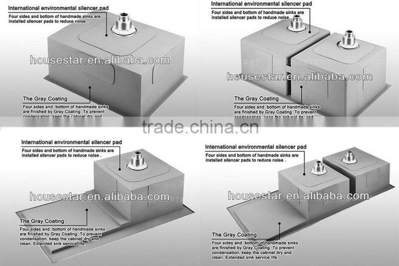 China Manufacture Housestar stainless steel used washing mashine sink Stainless Steel Kitchen Sink With Drain Board - 8047A