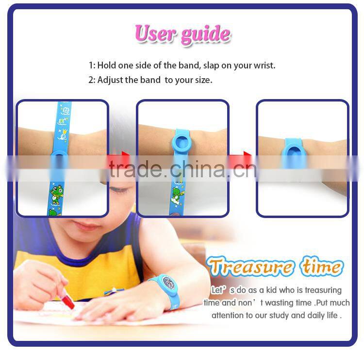 Heart transfer printing Cartoon silicone children slap arm band for watches
