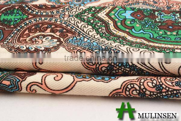 Woven print shaoxing keqiao rayon fabric twill