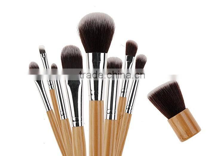 11 Pieces Makeup Brush Set Professional Bamboo Handle Premium Synthetic Kabuki Cosmetics Brushes Kit With Bag