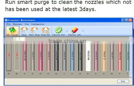 A2 0.077ml accuracy automatic paint color tinting equipment/A4 600ML colorant sequential dispenser