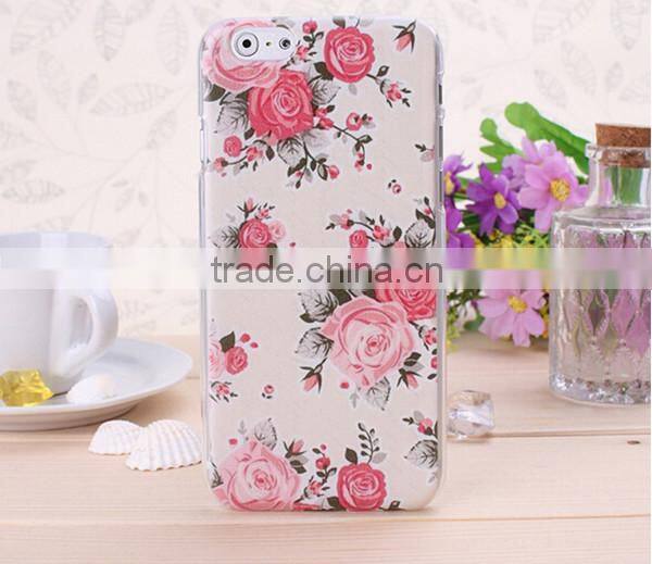 Flower printing cell phone case for iphone 6 with logo