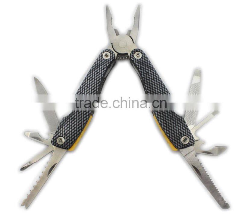 Aluminum Camo Handle Multi Tool Pliers with Saw Nail File bottle opener