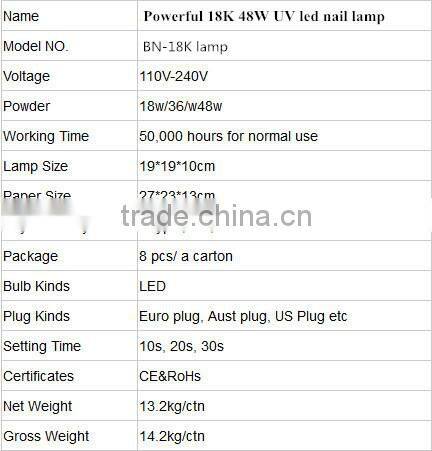 Powerful 48W full led nail lamp for beauty nail curing dryer CCFL LED Nail Lamp