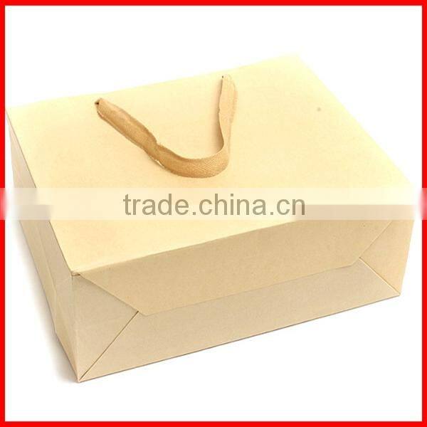 2014 New Fashion High Quality Light Brown Kraft Paper Shipping Bag Wholesale
