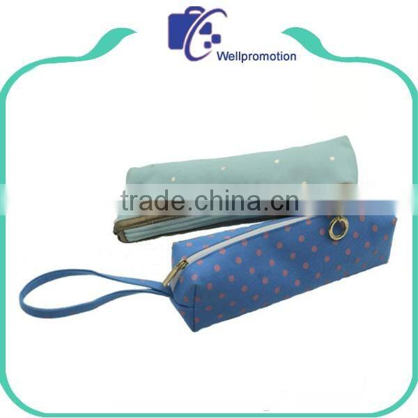 Wholesale small cosmetic bags canvas zipper pouch bag for makeup