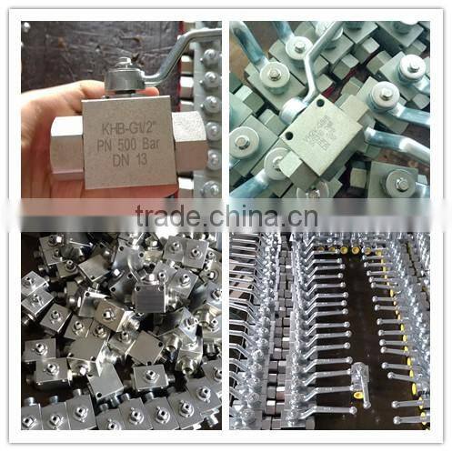 Stainless steel 304 or 316 Half inch PN400 KHB-G1/2 bsp high pressure ball valve 7250psi