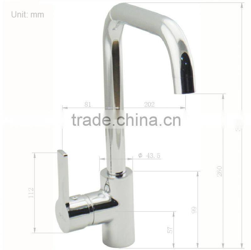 Minimalism 90 Degree Single Lever Deck Mounted Kitchen Taps 9411