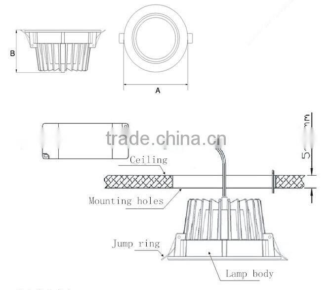15w led down lighting for commercial or residential use