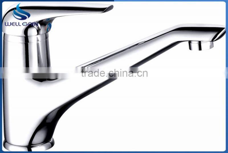 Classic lavatory single zinc handle brass body basin faucet decked chrome plating wash basin mixer
