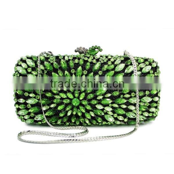 bling green crystal party stone bag rhinestone clutch evening bag ladies handbag (8717A-G2)