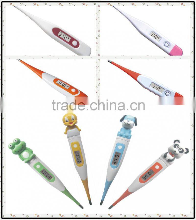 medical digital thermometer with flexible tip