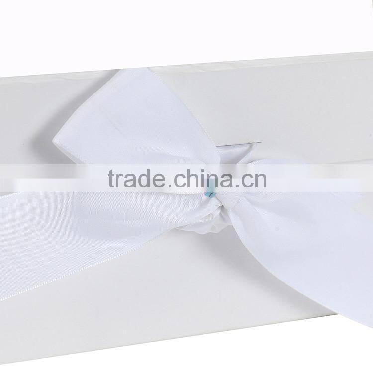 white rectangle matte ribbon folding paper gift packing box