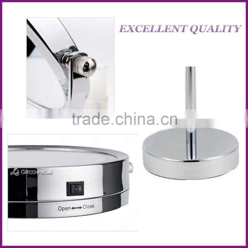 Brand new chrome metal table top vanity mirror