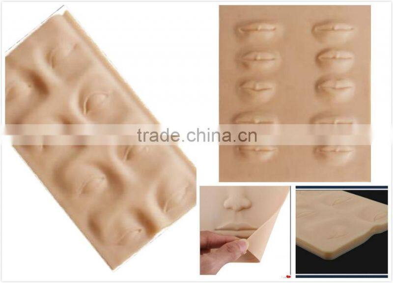 Tattoo Silicone Permanent Makeup Mannequin Head ,Permanent Makeup Practice Skin 3D Rubber Tattoo Practice Skin