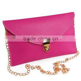 Womens Envelope Synthetic Leather lady clutch bag new fashion envelope clutch bag with chain shoulder