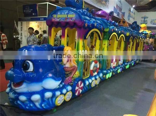 Theme park kids game equipment electric track train for children sale