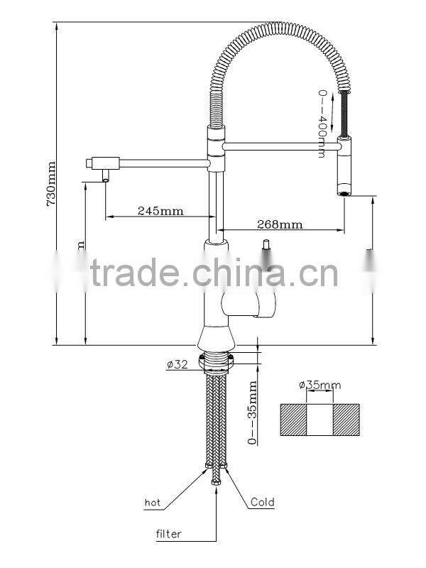 stretch brass kitchen sink faucet mixer D8378
