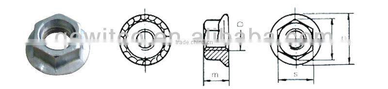 DIN6923 flange nut with CR3 zinc plated