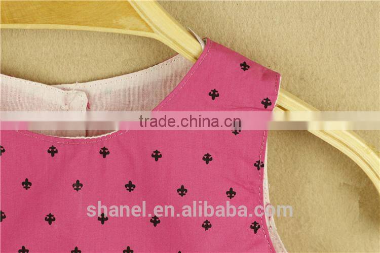 Occideng fashion rose polka dots dress cotton bowknot lovely girls dress