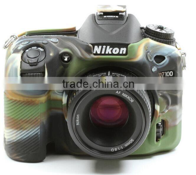 Custom design silicone rubber camera cover case for Nikon D7100 7200 with different colors