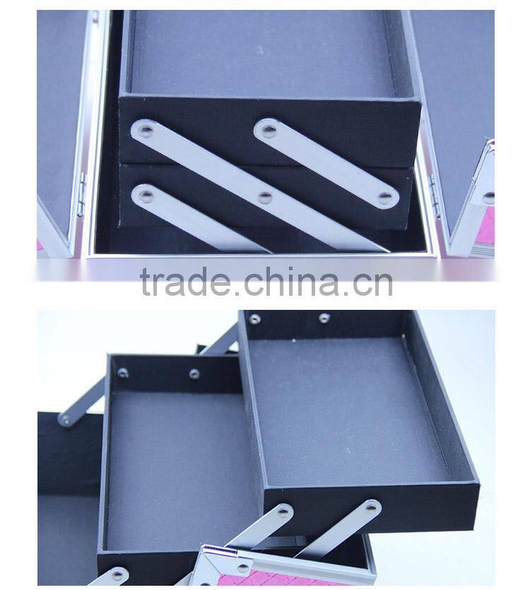 Popular Product Beauty PU Double Open Hard Aluminum Vanity Case