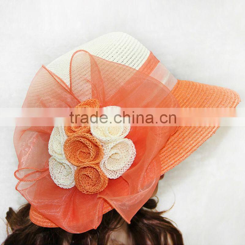 women sinamay party hats with flowers