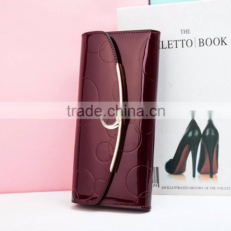 Luxury Party Hand Bag Leather Women Long Coin Purse Hand Wallet