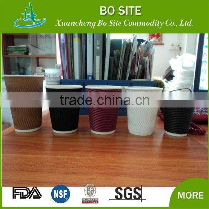 Food Grade Paper 10 oz double wall paper cups with lid