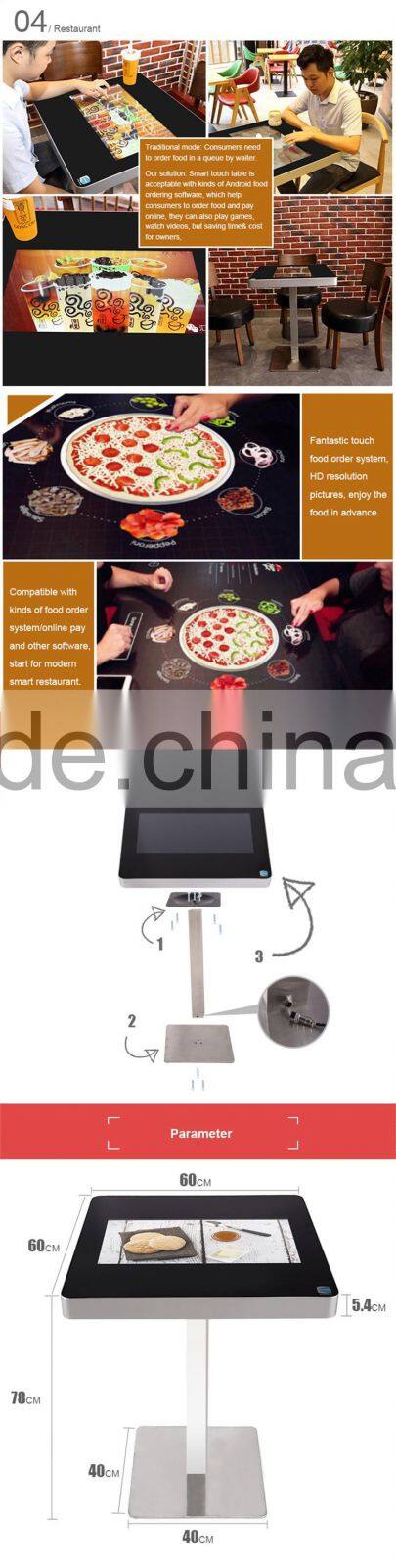 Digital Media Interactive Multi Touch Screen Bar Table, catering design table, small conference table