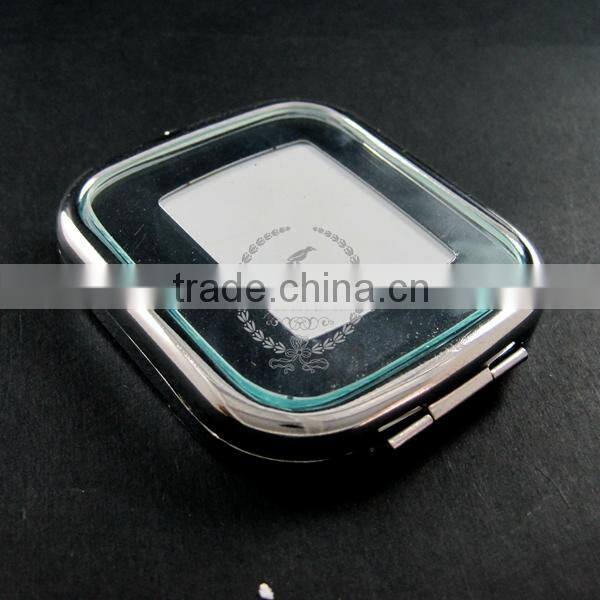 50x58mm setting size metal square blank base bezel silver compact pocket mirror tray with glass cabochon 1991015