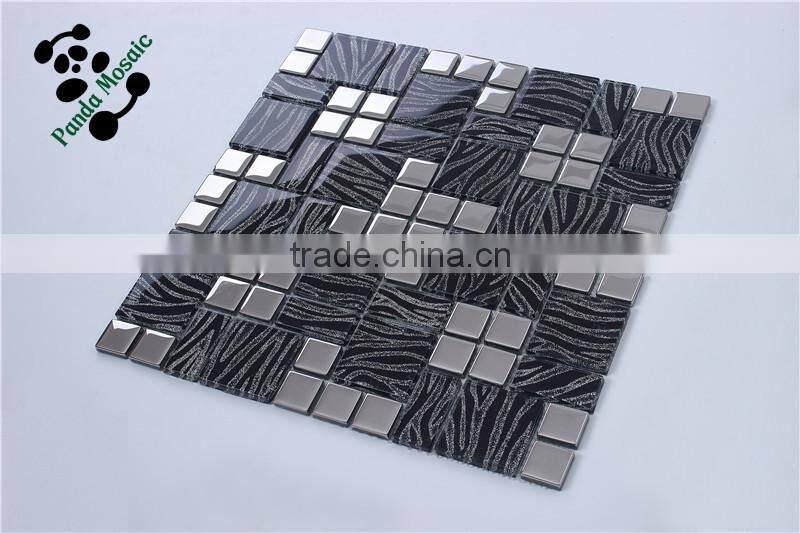 SMJ11 Colorful hand-painted mosaic crystal wall paper art glass mosaic