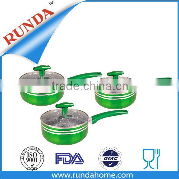 6pcs Aluminum cookware set with marble coating