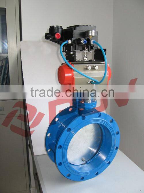 big size flange exhaust butterfly valve