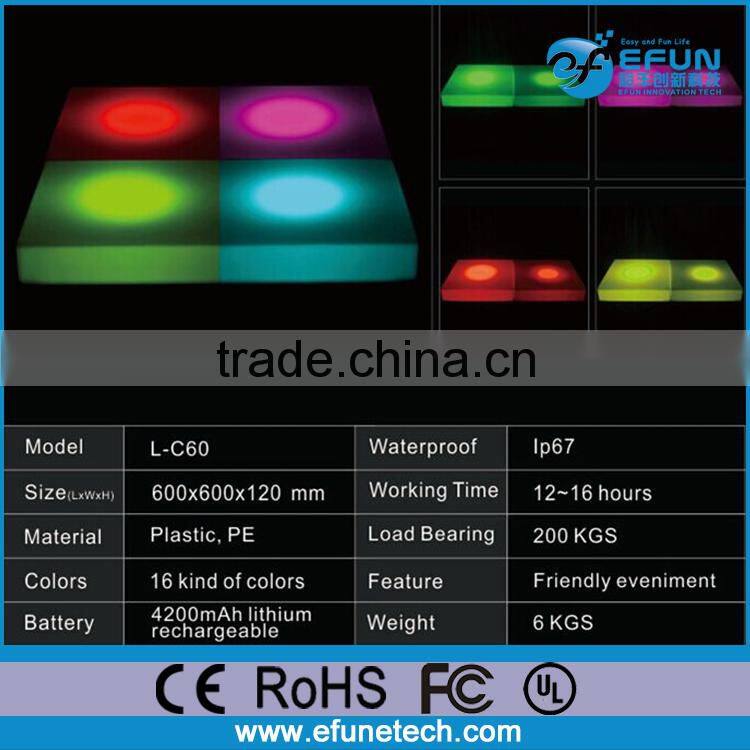 battery rechargeable led floor,color led lighted portable dance floor stage lighting