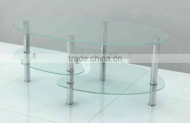 Chromed and glass coffee cocktail table