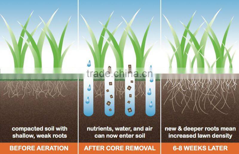 Garden yard lawn hollow Tine aerator plant growth