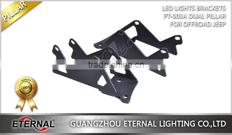 offroad ATV UTV Jeep Wrangler Pillar A dual cube pod led work light brackets