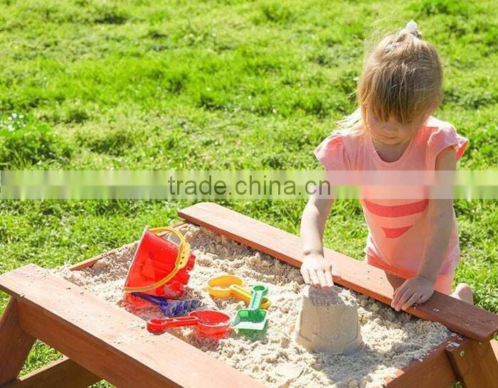 Outdoor Solid Wood Children Kids Sandpit Picnic table