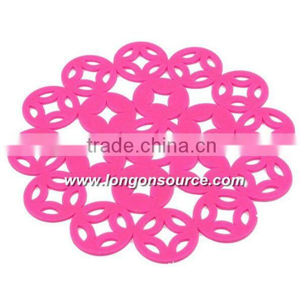 New design love image kitchen Cute flower Silicone place mat