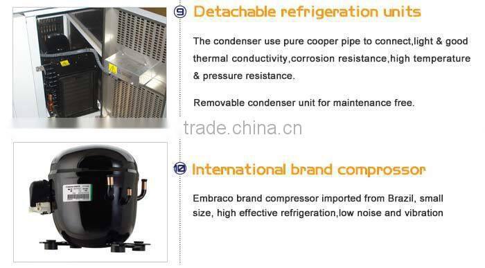 4 Drawer Stainless Steel Commercial Kitchen Chest Freezer/Deep Chest Freezer/Countertop Chest Freezer