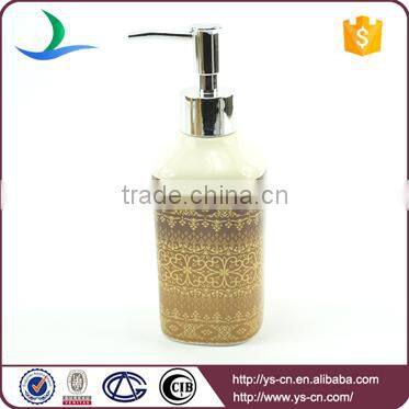 Brown decal glazed classic square ceramic bathroom set