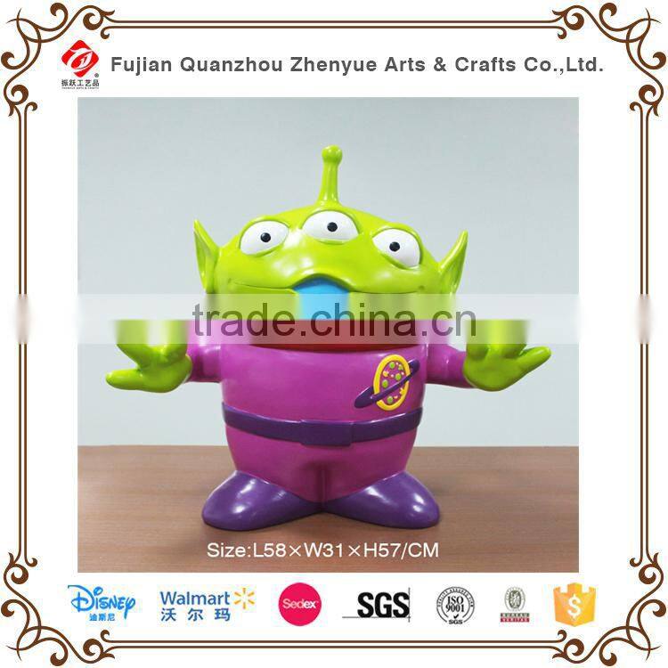 2015 Customized resin alien cartoon statue for garden decor