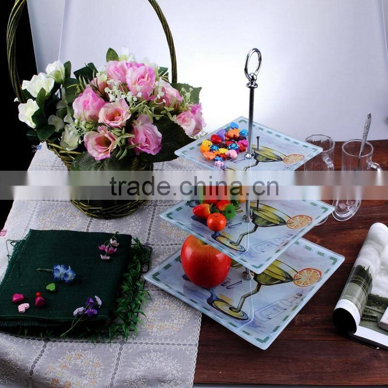 Wholesale OEM factory new design glass Cake Stand