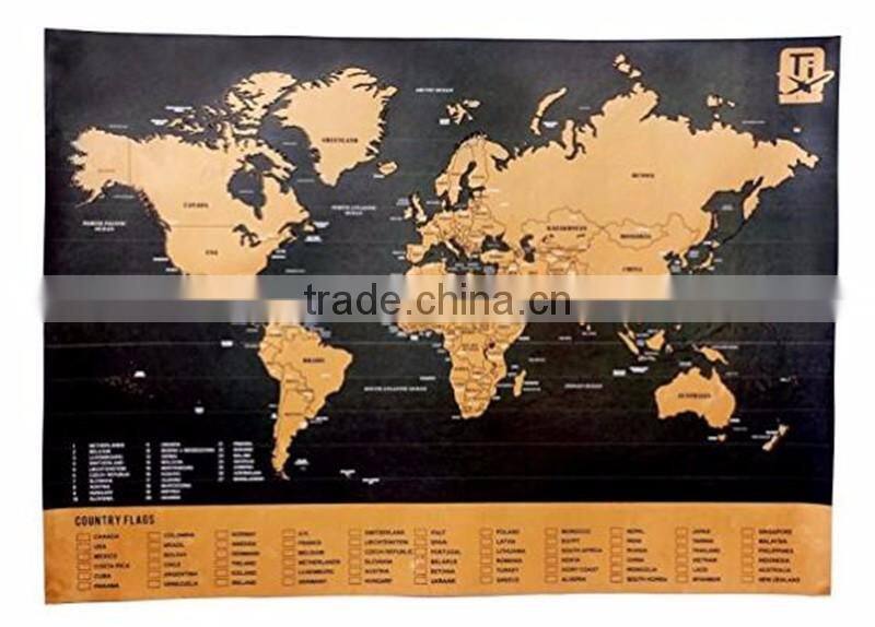 Travel Inspired Scratch Wanderlust Poster Map with 229 Travel Stickers AMA-10