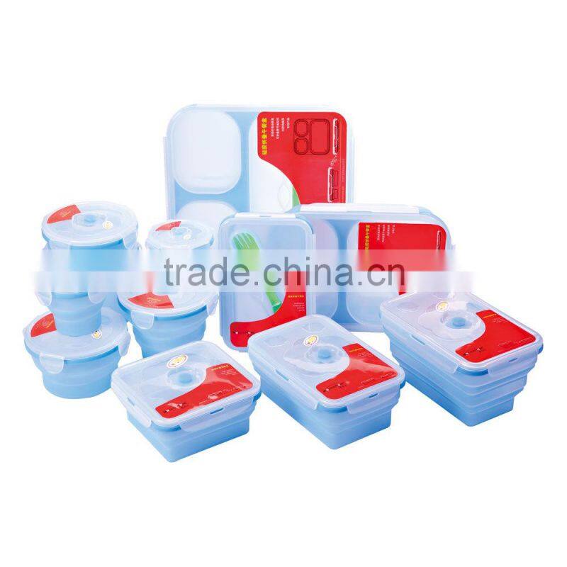 food grade BPA free collapsible silicone lunch box/silicone container/silicone food storage/silicone container