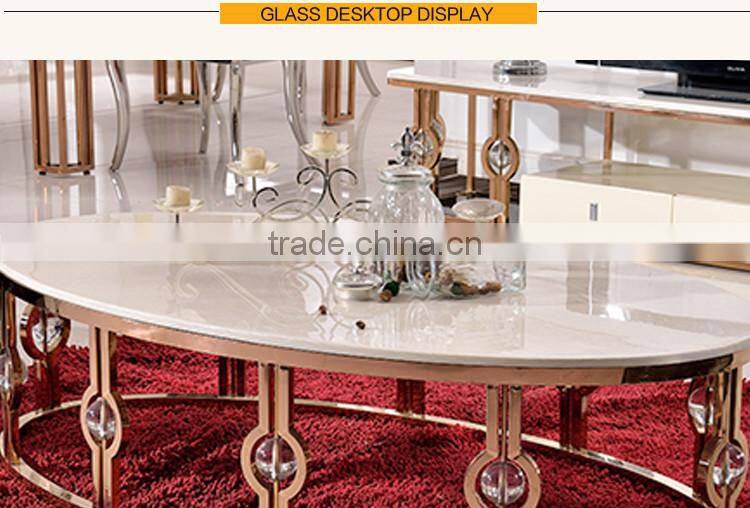 Stainless Steel Marble Modern Gold Coffee Table C366