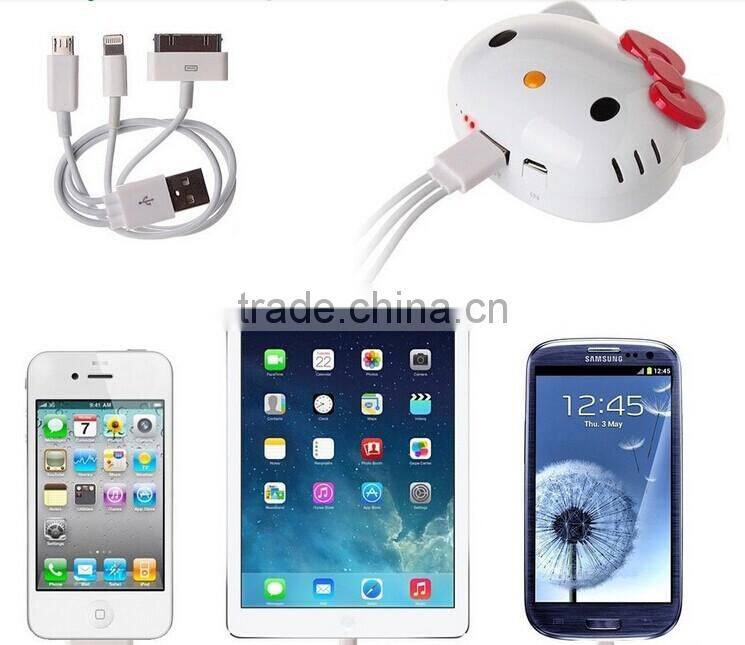 Hello Kitty shape real 4400mAh cartoon power bank