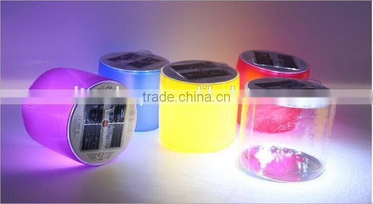 Factory Direct Sale Foldable Solar Inflatable Camping LED Lamp Outdoor Waterproof Portable Camping Colorful Night Light