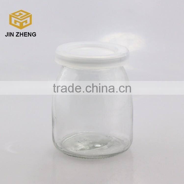 Factory wholesale Food grade empty 180ml glass pudding yogurt bottle
